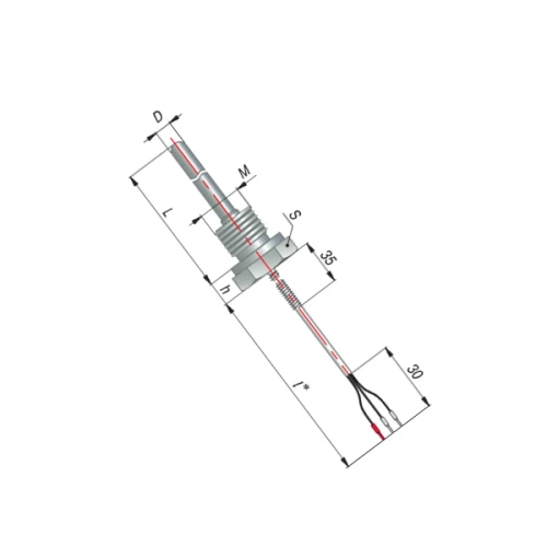 ДТС074-50П.В2.630/0,2м L=630мм d=10мм М20х1,5мм  lкаб=0,2м УТ000006313